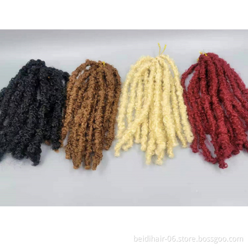 New Style Butterfly Locs Crochet Hair Short Bob Butterfly Locs Distressed Locs Natural Pre Looped Crochet Braids Hair Extension